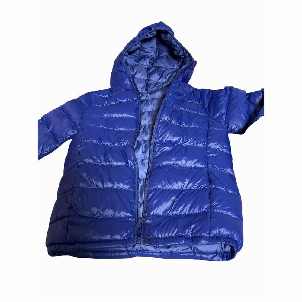 Blue Hooded Puffer Jacket Size S Winter Quilted - Picture 12 of 13